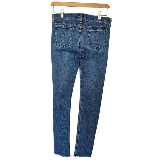 Rag & Bone Skinny Distressed Jeans Raw Hem Denim W1502K520 Bidland Wash Women 26 - Picture 3 of 13